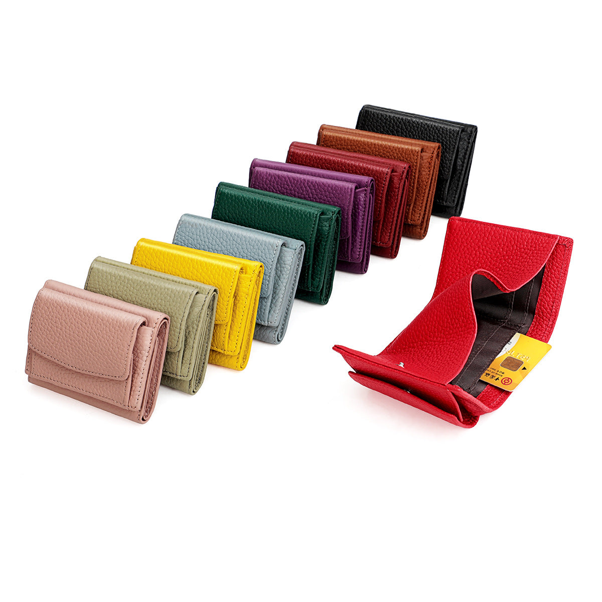 Elegant Women's Genuine Leather Loose Short Coin Purses