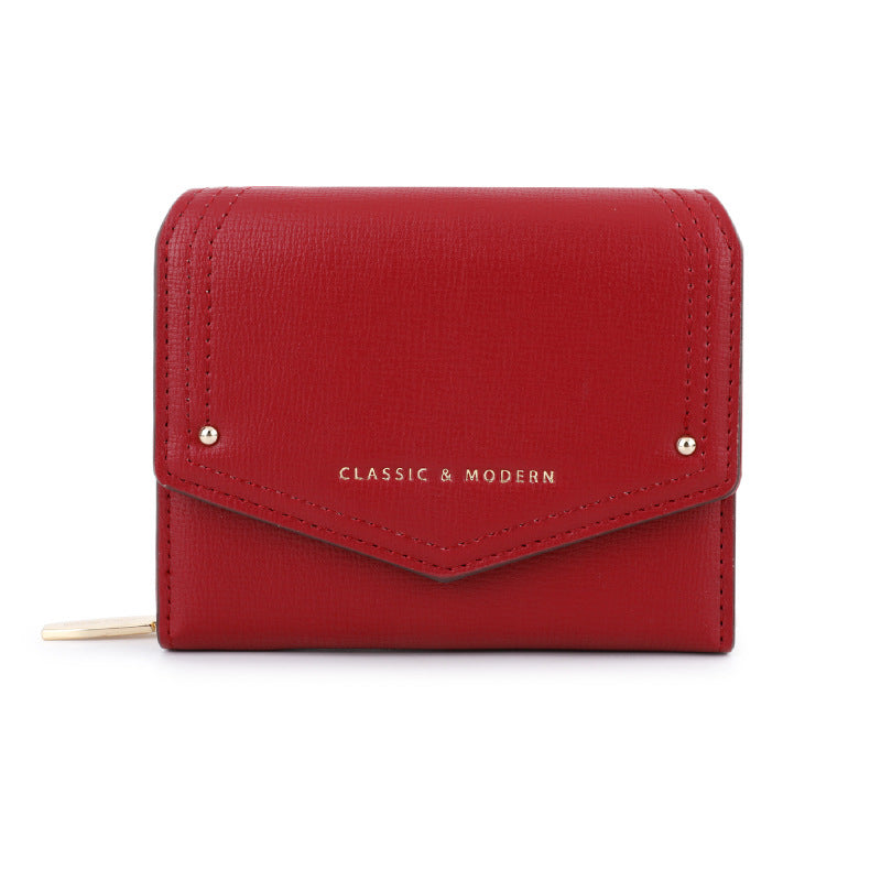 Women's Slots Korean Style Solid Color Short Ladies Wallet