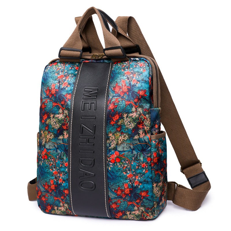 Women's National Fashion Simple Printed Large Capacity Backpacks