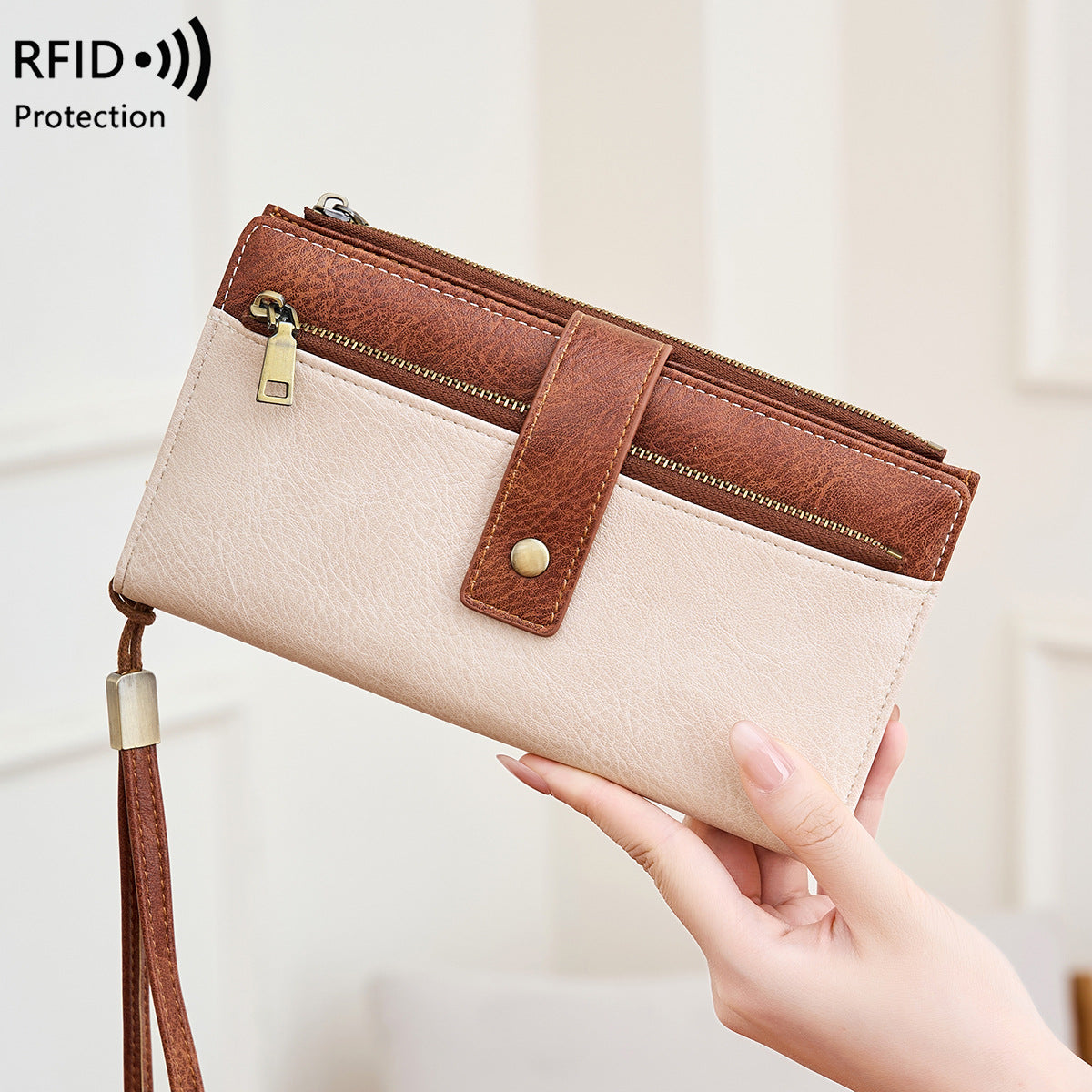 Women's Swiping Long Fashion Retro Multiple Slots Handbags