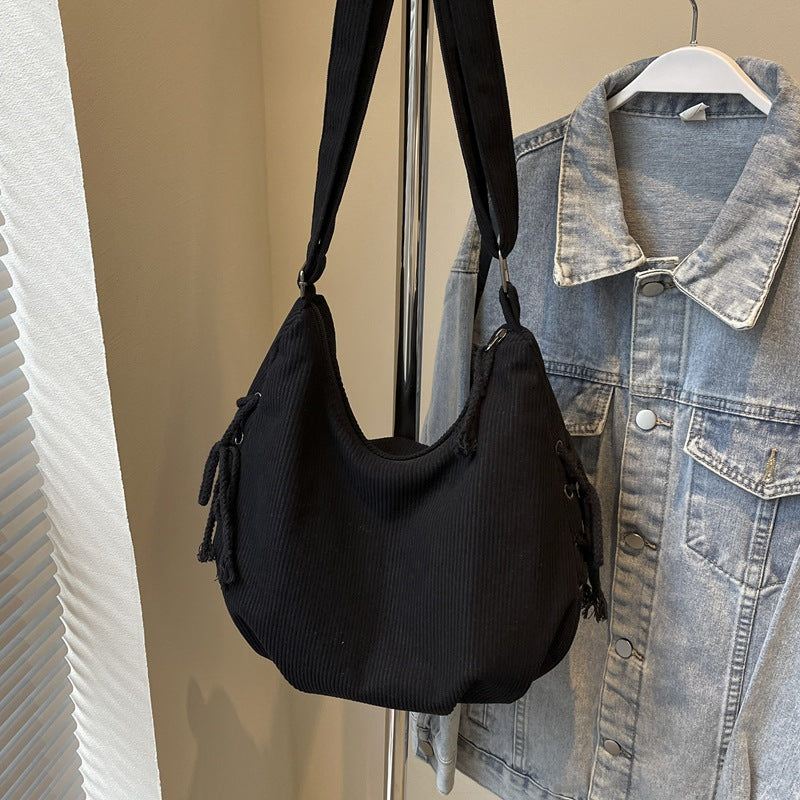 Women's Corduroy Large Capacity Leisure Cloth Class Commuting Women's Shoulder Bag