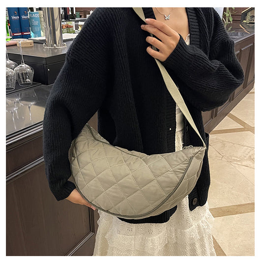 Women's Trendy Fashion Rhombus Dumpling High-grade Large Shoulder Bags