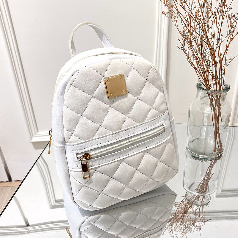 Comfortable Creative Embroidered Korean Style Rhombus Backpacks