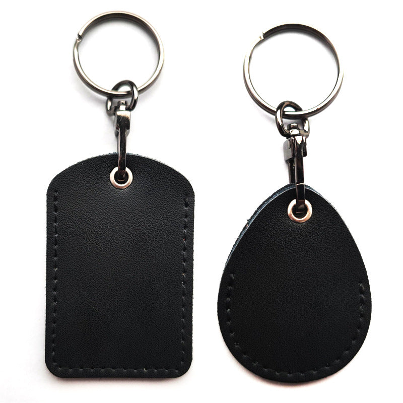 Drop-shaped Leather Property Community Induction Access Cover Card Holder