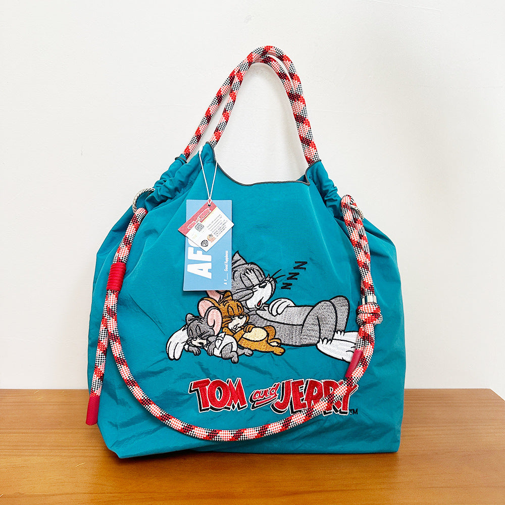 Authorized Embroidered Shopping Female Cartoon Fashion Portable Shoulder Bags