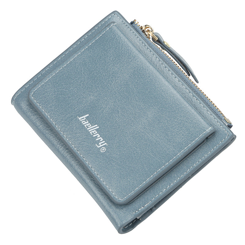Women's Short Zipper Two-fold Horizontal Patent Leather Ladies Wallet