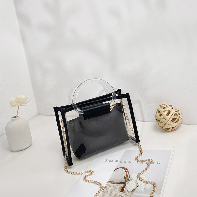 Women's Mother Two-piece Set Transparent Chain Shoulder Bags