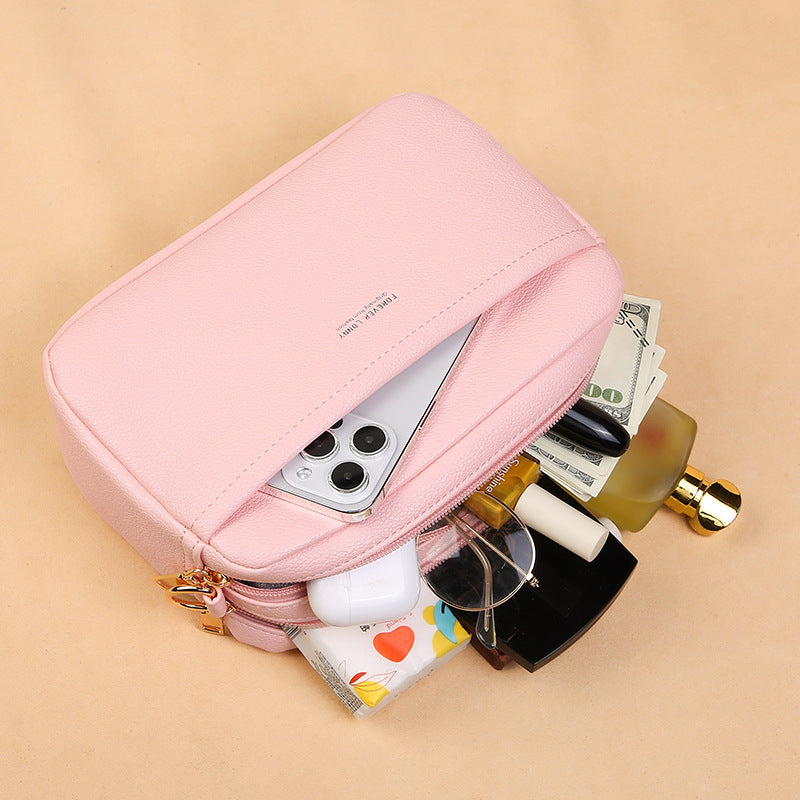 Versatile Women's Durable Trendy Solid Color Phone Bags