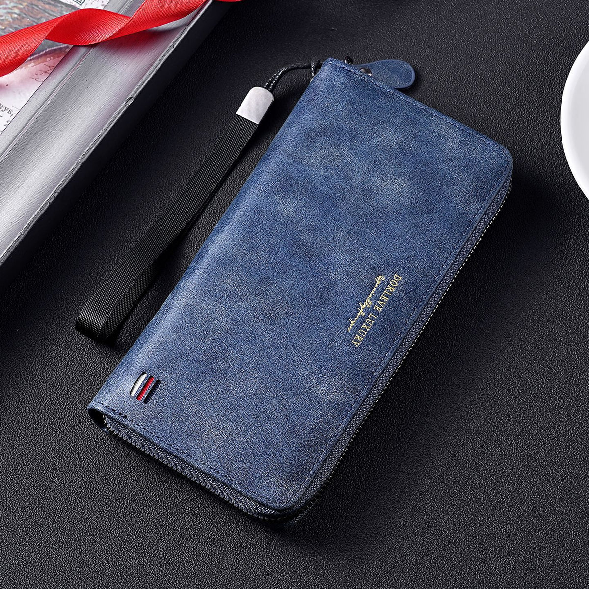 Men's Zipper Long Storage Business Elite Handbags