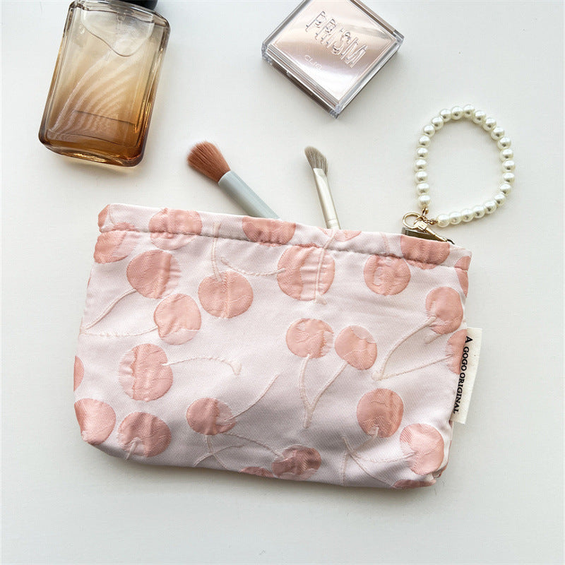 Hand Cherry Portable Long Pencil Brush Makeup Bag