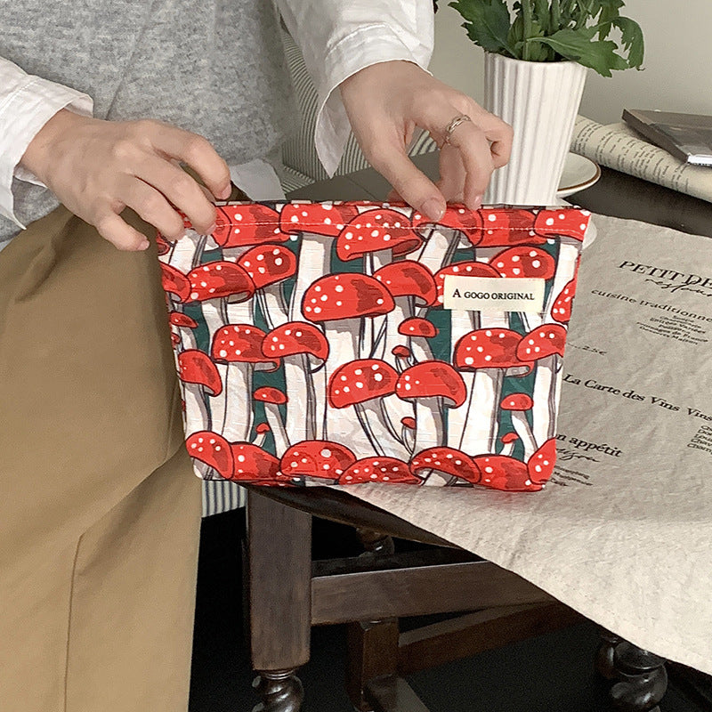 Mushroom Portable Skin Care Wash Clutch Buggy Cosmetic Bags