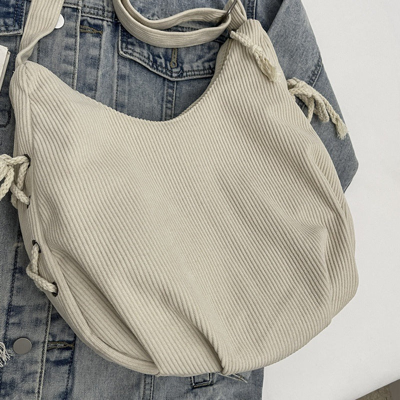 Women's Corduroy Large Capacity Leisure Cloth Class Commuting Women's Shoulder Bag