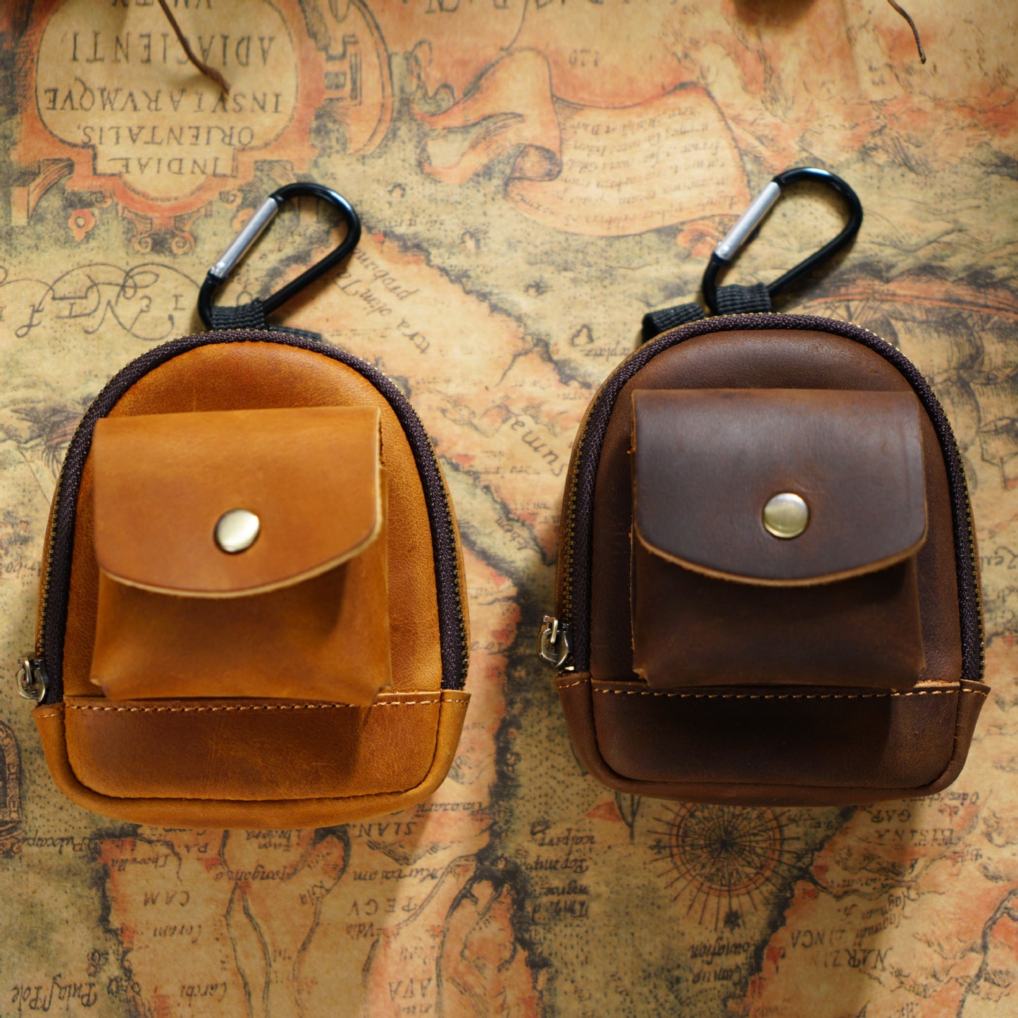 Charming Portable Saddle Cowhide Buggy Zipper Coin Purses