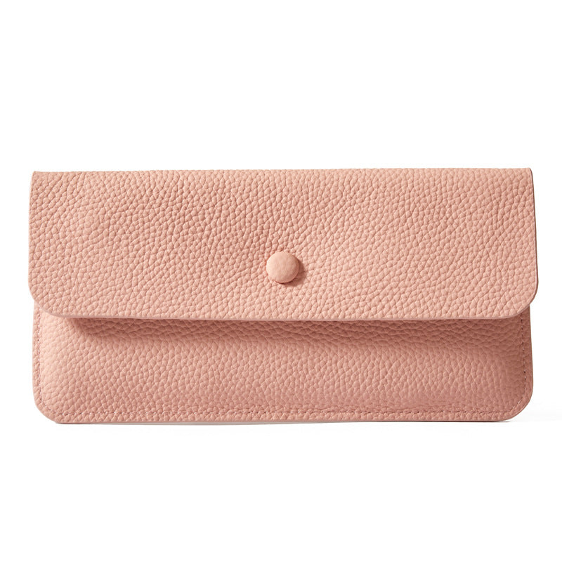 Women's Envelope Yellow Long Cowhide Clutch Leather Bags