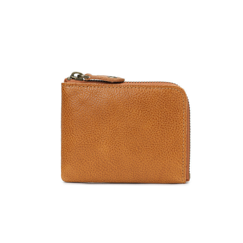 Men's Vintage Vegetable Tanned Cowhide Short Horizontal Ladies Wallet