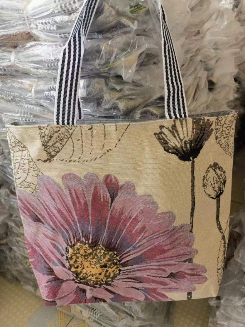 Women's Ethnic Style Canvas Large Jacquard Embroidered Elephant Versatile Shoulder Bags