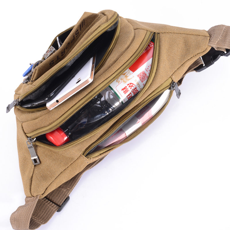 Women's & Men's & Capacity Canvas Leisure Collect Money Men's Waist Packs