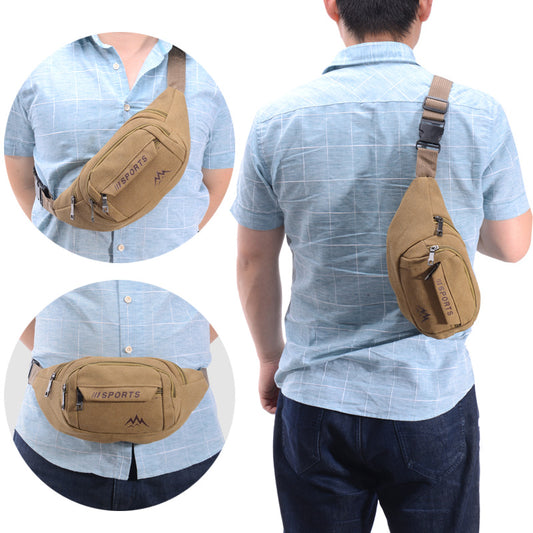 Women's & Men's & Capacity Canvas Leisure Collect Money Men's Waist Packs